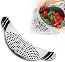 Stainless Steel Pasta Strainer for Noodles, Fruits, and Vegetables, 10-Inch