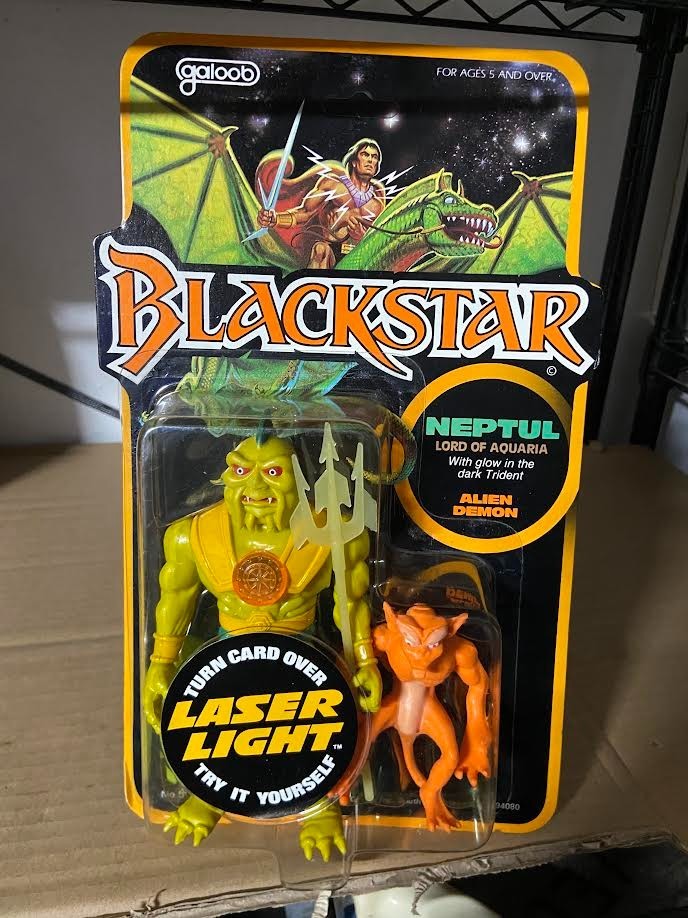 1983 MOC Blackstar Neptul Lord of Aquaria w/Laser Light & Alien