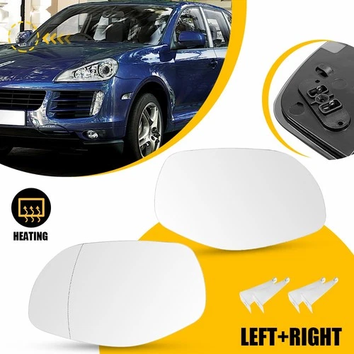 New Left&Right Side Mirror Glass W/Heated For 08-10 Porsche Cayenne 95573103804