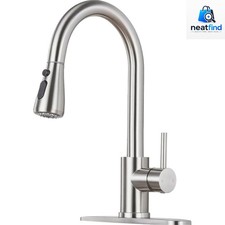 Classic Brushed Nickel Kitchen Faucet with Flexible Sprayer  Effortless Control
