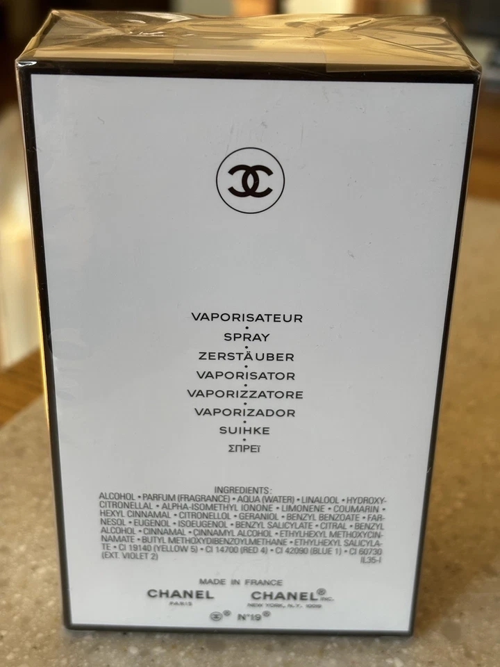 Chanel Nº 19 Eau de Parfum 3.4 OZ Nuevo Spray Vaporizador SELLADO DE FÁBRICA Foto 3 de 4