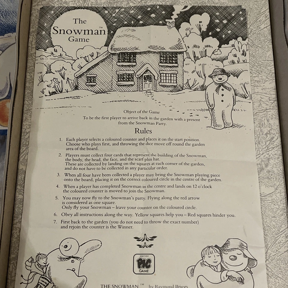 Vintage Rare The Snowman Board Game 1987 PIC Games  - Image 3 of 4