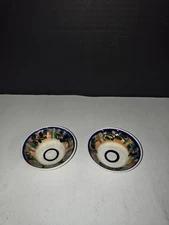 Vintage Handpainted Ceramic Small Garnish Sauce Olives Bowls Colorful Design Set