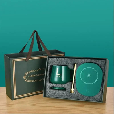 55°C Smarter selbstheizender Becher mit konstanter Temperatur. Geschenkbox Becher mit Löffel, 