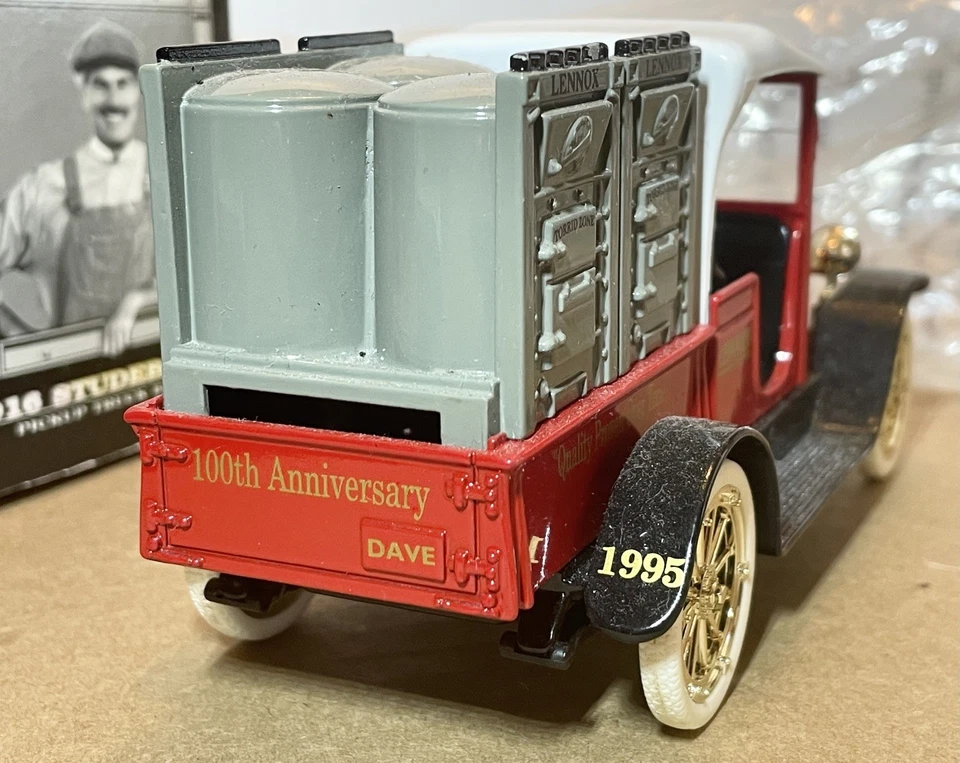 SpecCast Liberty Classics Dave Lennox 1916 Studebaker Pickup Truck Diecast Bank - Image 3 of 4