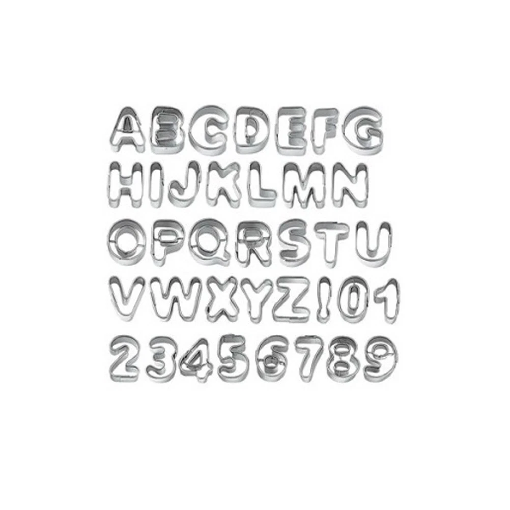 26 Lettere in Corsivo 2.7 x 3.4 cm. Stampo Alfabeto e Simboli a Espulsione