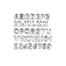  37 pezzi di lettere dell'alfabeto in metallo e numero di stampi per stampi per