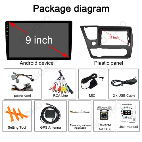 64GB Android 13 Car GPS Radio Wifi Navi Stereo CarPlay For Honda Civic 2013-2017 - Picture 5 of 20