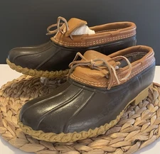 Vintage L.L. Bean Boots Rubber Mocs Leather Sz GM: Men 9M, Women 11 M Low duck
