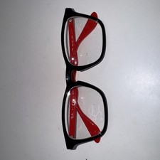 RAY-BAN Jr Kids Eyeglasses Frames Black Red RB 1553 3725 48-16-130 Full Rim