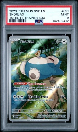 2023 POKEMON SVP EN-SV BLACK STAR PROMO 151 ELITE TRAINER BOX #051 SNORLAX PSA 9