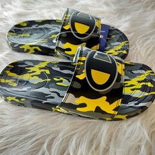 3991 Champion Youth Mega Slide Camo Yellow Black Sandal Size US 4Y