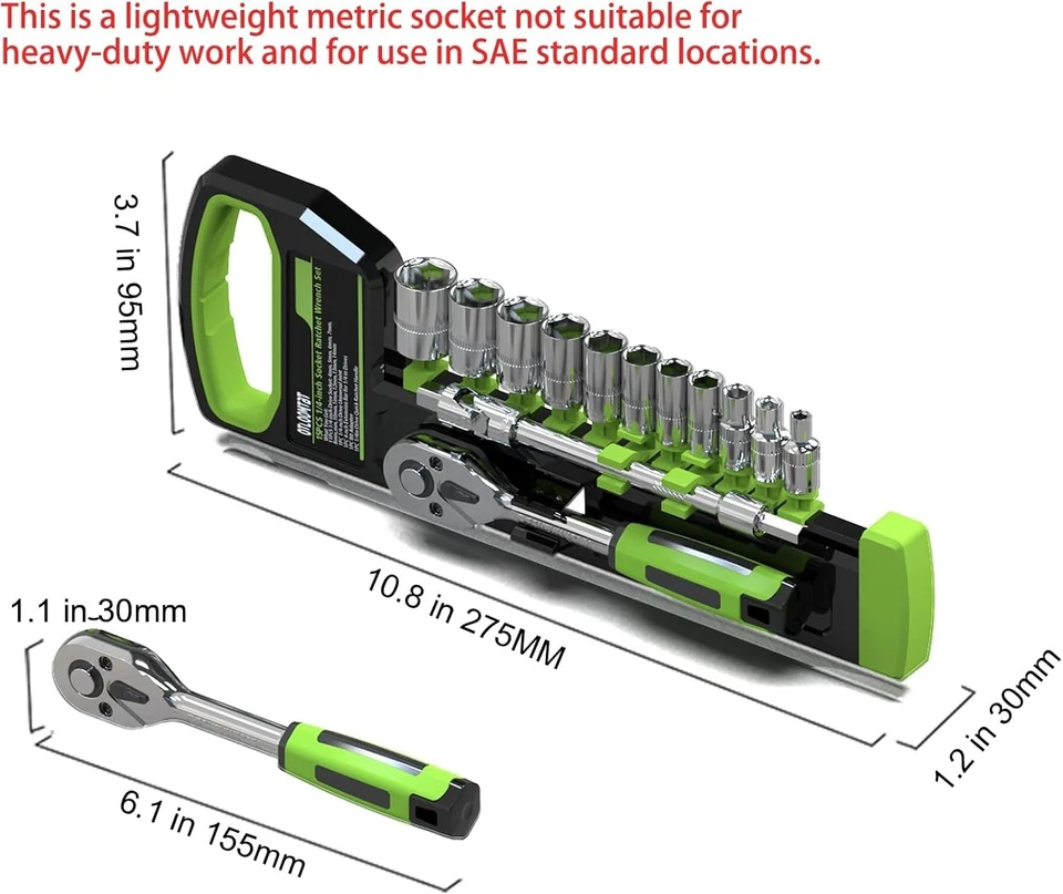 Portable 15pcs Ratchet Socket Wrench Set with Extension Bar and Universal Joint - Image 4 of 4