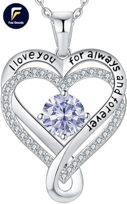 Jewelry for Women Wife Infinity Heart Birthstone I Love You Necklace S925...
