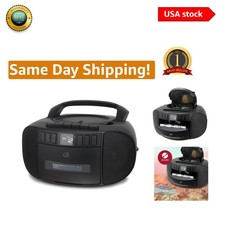 All-in-One AM/FM Radio and CD/Cassette Boombox - Easy Portability Function