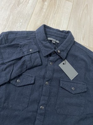 John Varvatos Men's  Blue Western Snap Button Shirt Size Small