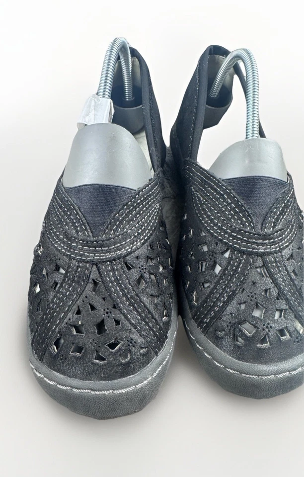 JBU by Jambu Women's Florida Comfort Shoe slip-on Black Shimmer Size 7M - Image 3 of 4