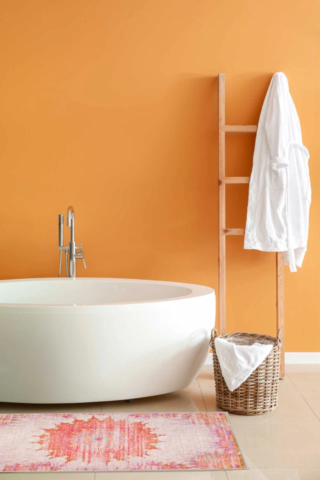 Badematte Badteppich Badezimmer Vintage Rutschfest Waschbar Modern Pflegeleicht