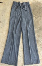 Vintage 1970s Grey Bell Bottoms Leisure Pants Paper Bag Waist Size Small Comfy