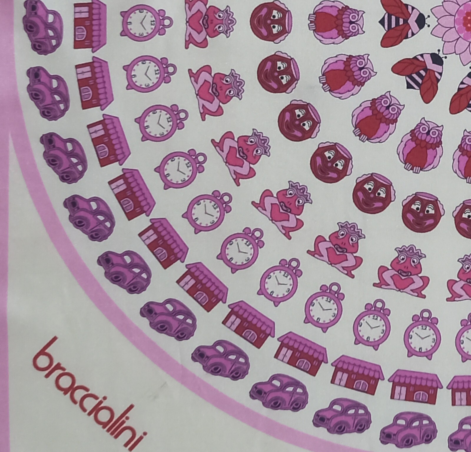 BRACCIALINI White Multi Patterned Silk Scarf ITAL… - image 5