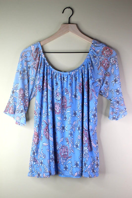 Womens Wilde Blouse Blue Sheet Floral Size Small