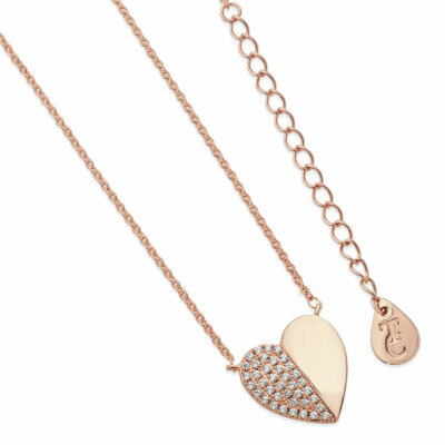tipperary crystal rose gold necklace heart