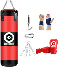Ducomi Rocky Sacco Boxe da Appendere al Soffitto - Kit Pugilato, Kick Boxing, Fi