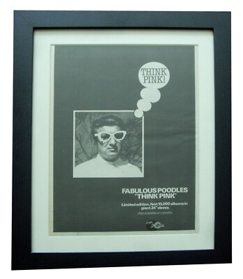 FABELHAFTE PUDDEL + Think Pink + POSTER + ANZEIGE + SELTENES ORIGINAL 1980 + GERAHMT + SCHNELLER + WELTVERSAND