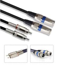 3.3ft Dual XLR Female to 2-RCA Male Plug Y-Splitter Cable, Cables Online