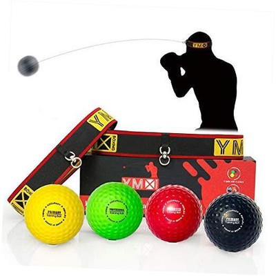 Ultimate Reflex Ball Set - 4 React Reflex Ball Plus 2 Black/Yellow/Red/Green