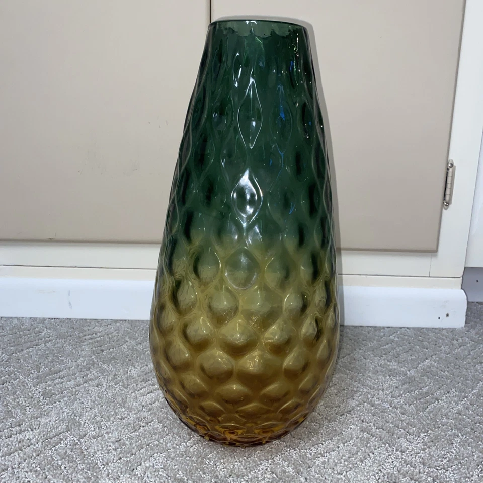 Jarrón de vidrio artístico soplado a mano Dale Tiffany AV15187 Evelyn 15 X 7 pulgadas NUEVO Foto 3 de 4