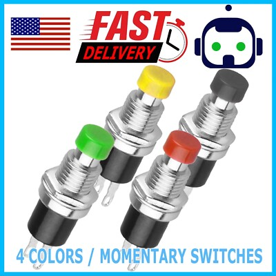#ad Push Button Red Green Yellow Switch Momentary On Off Push Button $5.99