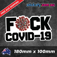 F*ck Covid-19 Funny Laptop Car Window Bumper 4x4 Ute Decal 4wd Bang