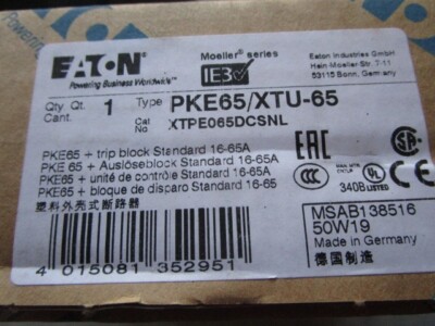 Eaton Motorschutzschalter PKE65/XTU-65 (16-65A) (XTPE065DCSNL) NEU/OVP