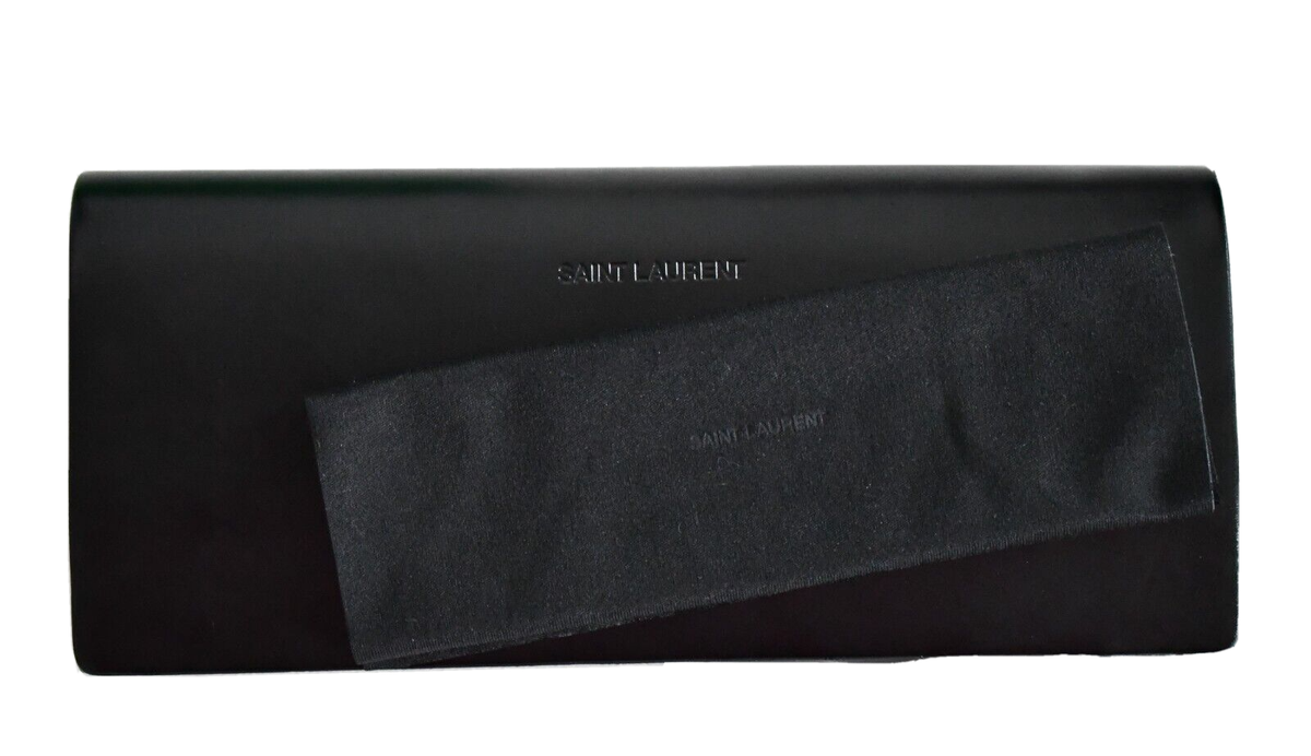 SAINT LAURENT Paris Black Leather EYEGLASS SUNGLASS CASE  display picture 1