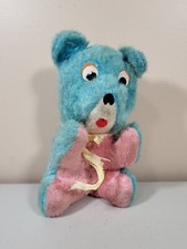 Vintage Blue  Pink Teddy Bear Stuffed Animal