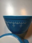 Vintage Pyrex #473 Snowflake Blue Garland Casserole Dish 1 &  410 No Lid
