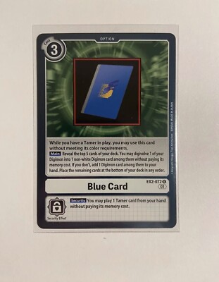 Digimon TCG English Ver. Digital Hazard ~ Blue Card EX2-072 R Foil Option