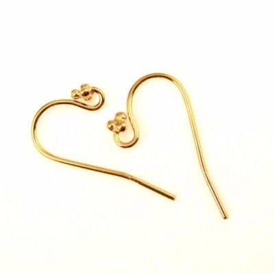 925 Sterling Silver Gold plated Findings-Earring Hooks With 4 Ball Flower-1 pair