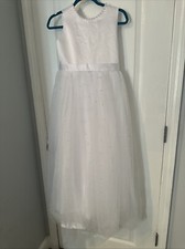 WHITE Size 1 2 Recital Bridesmaid Formal Birthday Communion Flower Girl Dress