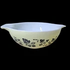 Vintage Pyrex Bowl #444 Gooseberry Black/Yellow 4QT 10.25" Mixing Bowl 1960s
