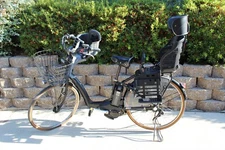 Bridgestone Angelino e-Bike Japan Black w/ Front + Rear Child Seats Used