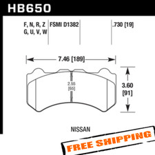Hawk Performance HB650B.730 Front Brake Pads for 2009-2018 Nissan GT-R