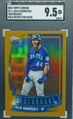Julio Rodriguez #/50 Youthquake Gold Refractor 2023 Topps Chrome Seattle SGC 9.5