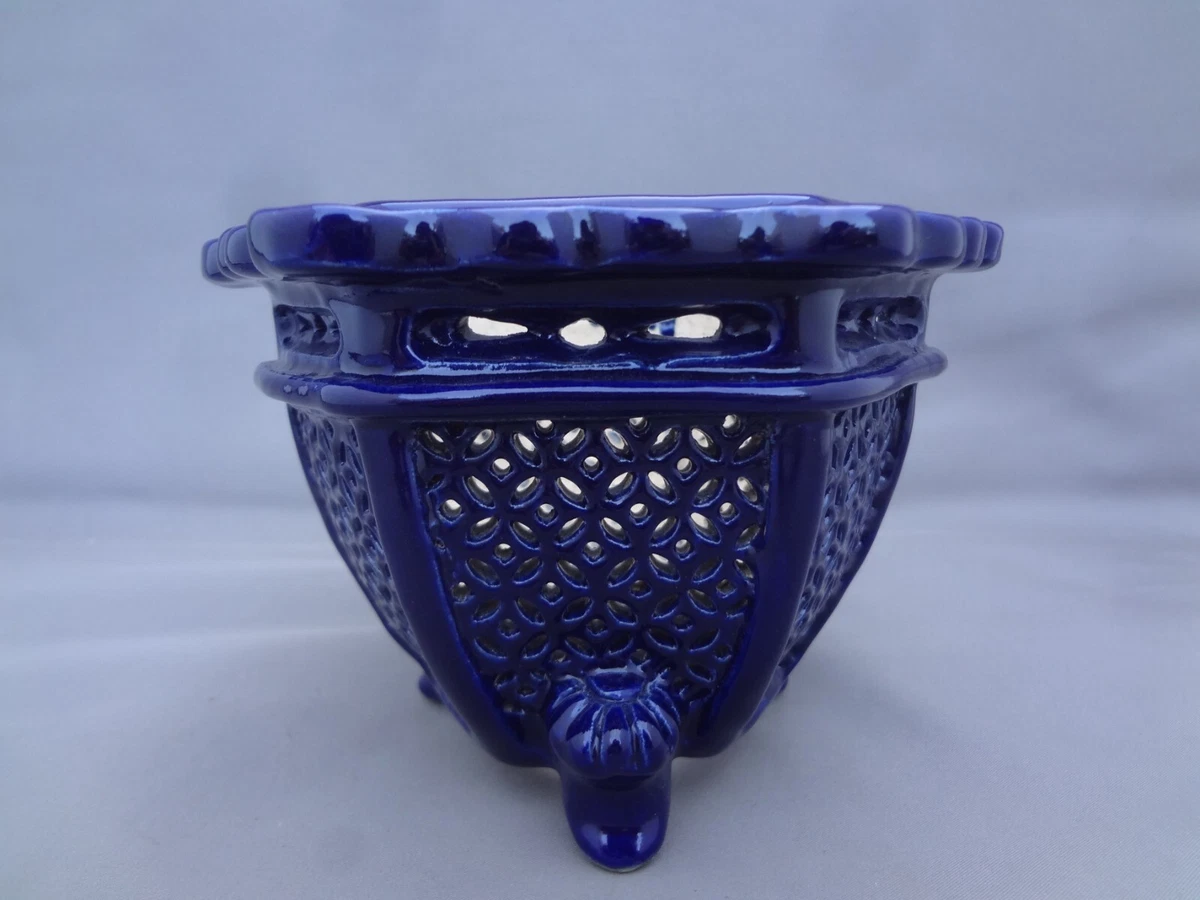 蓝色陶瓷工厂篮子、花盆、窗口花盆| eBay