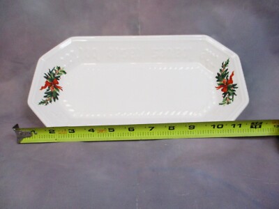 Pfaltzgraff Christmas Heritage 12  Bread Dish Serving Platter Holly Berries