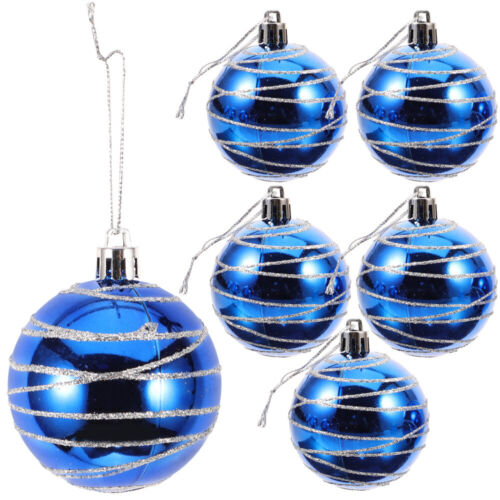  6 Pcs Plastic Christmas Balls Winter Ornaments Wedding Decorations - Afbeelding 1 van 12