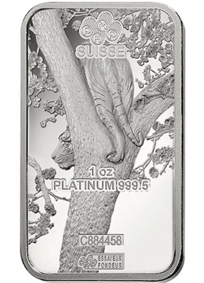 Barra AÑO DEL TIGRE 2022 1 OZ PLATINO Pamp Suisse. Foto 4 de 4