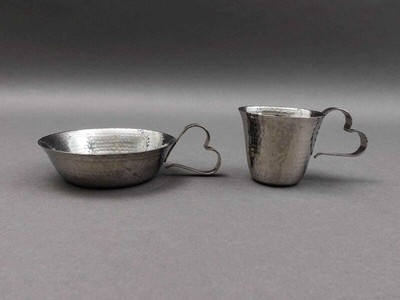 Michael Aram Hammered Heart Bowl & Cup Baby Gift Set