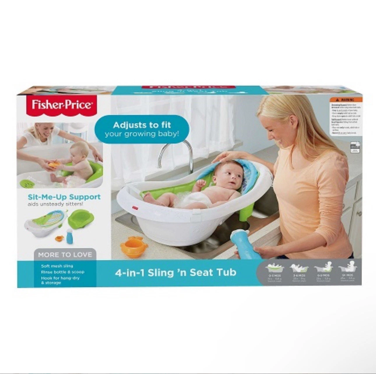 Fisher-Price 4-in-1 Sling Seat Convertible Baby Bath Tub
Opens in a new window or tab